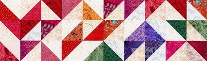 three rows of quilt squares